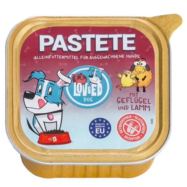 Lov & Ed paštika 12 x 150 g - s drůbežím a jehněčím