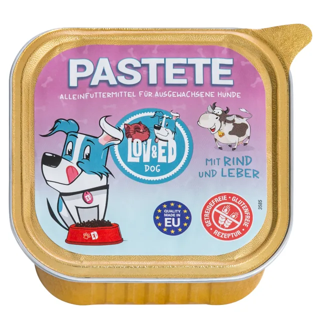 Lov & Ed paštika 12 x 150 g - s hovězím a játry