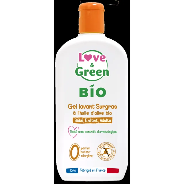 Love & Green Organický gel bez sulfátů a parfemace, 500 ml