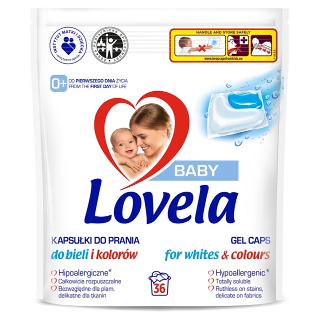 LOVELA Baby Gelové kapsle na praní na bílé i barevné prádlo 36 praní 781,2 g