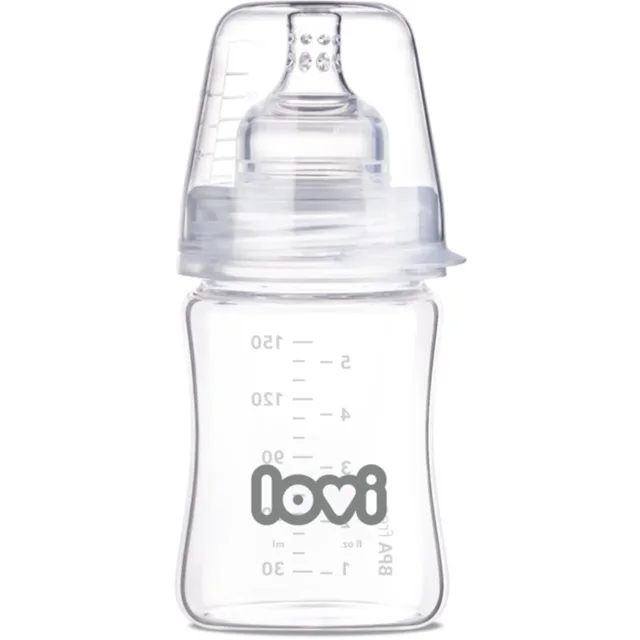 LOVI Glass skleněná kojenecká láhev 0m+ 150 ml