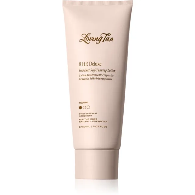 Loving Tan Deluxe Gradual Tan vyživující tělové mléko pro zvýraznění opálení odstín Medium 150 ml