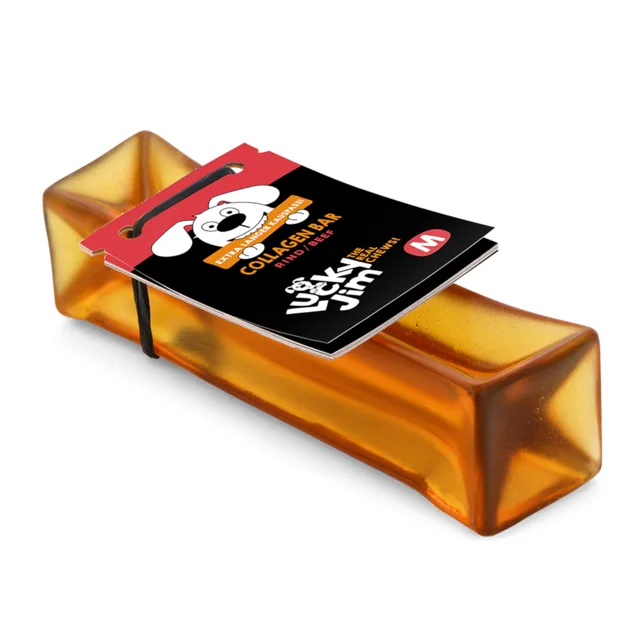 Lucky Jim kolagenová tyčinka s hovězím - 2 x 60 g, velikost M