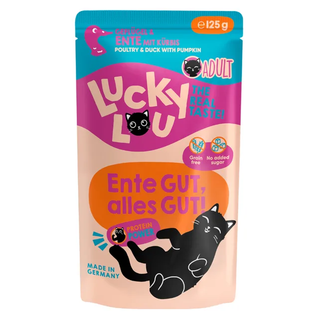Lucky Lou Adult 16 x 125 g - drůbeží a kachní