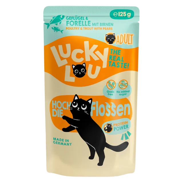 Lucky Lou Adult 16 x 125 g - drůbeží a pstruh