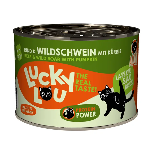 Lucky Lou Adult 6 x 200 g - hovězí a divoké prase