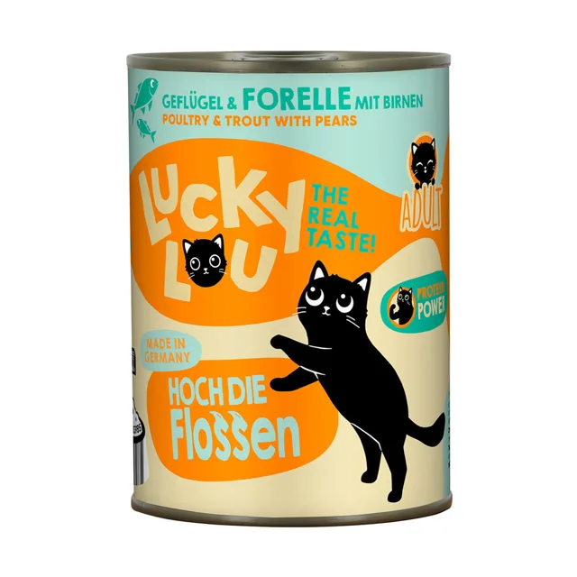 Lucky Lou Adult 6 x 400 g - drůbeží a pstruh
