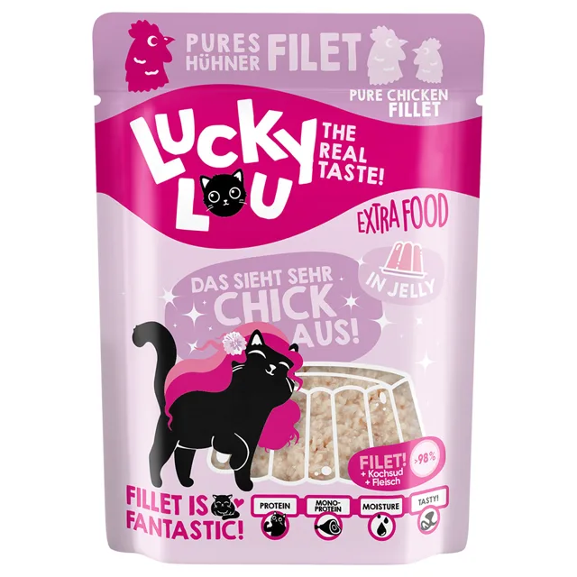 Lucky Lou Extra Food 12 x 70 g - filet z tuňáka v želé