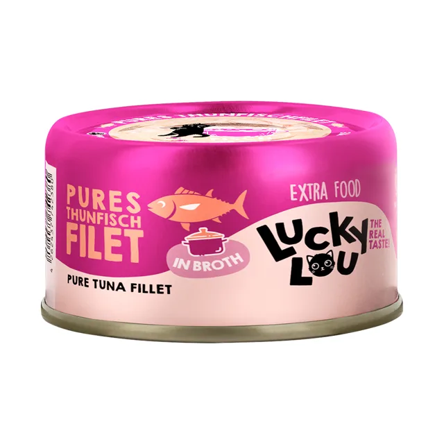 Lucky Lou Extra Food Filet ve vývaru 12 x 70 g - tuňák a losos