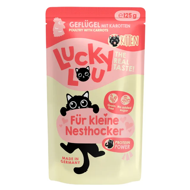 Lucky Lou Kitten 16 x 125 g - drůbež