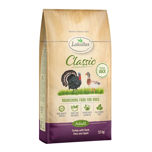 Lukullus Classic krůtí a kachna - výhodné balení: 2 x 12 kg nová receptura