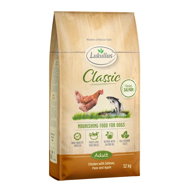 Lukullus Classic kuřecí a losos - 12 kg nová receptura