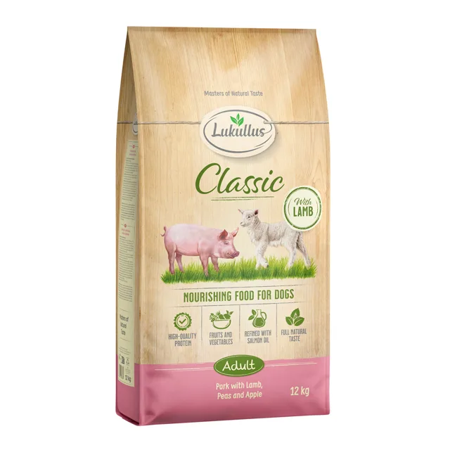 Lukullus Classic vepřové a jehněčí - výhodné balení: 2 x 12 kg nová receptura