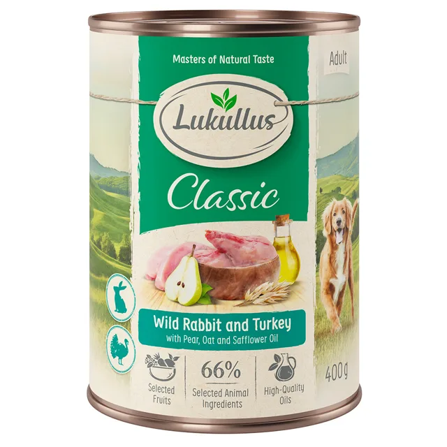 Lukullus divoký králík & krůta - 6 x 400 g
