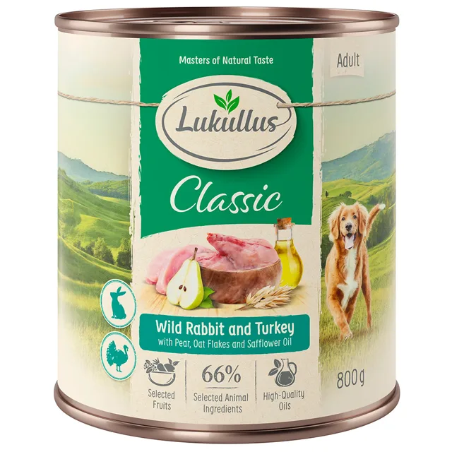 Lukullus divoký králík & krůta - 6 x 800 g