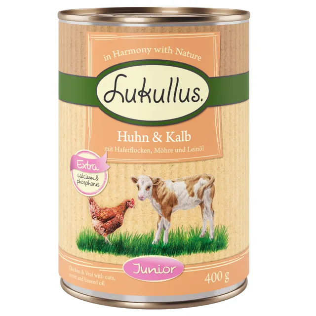 Lukullus Junior kuře & telecí - 6 x 400 g