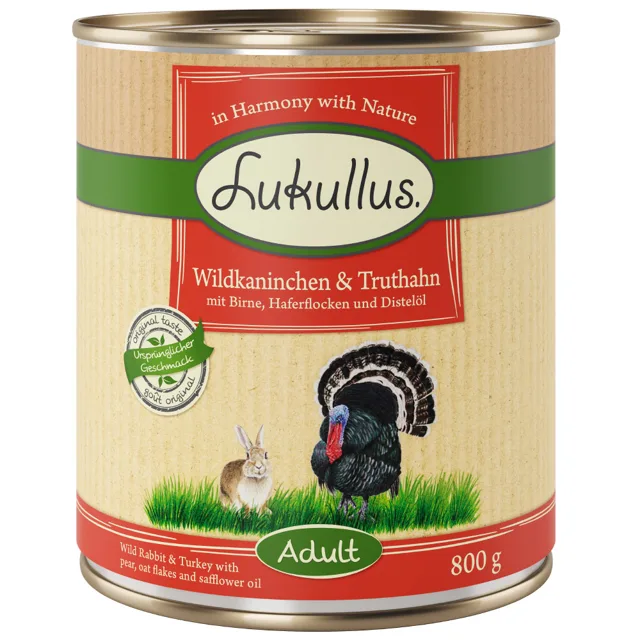 Lukullus konzervy, 6 x 800 g - 5 + 1 zdarma!  - hovězí & krůtí
