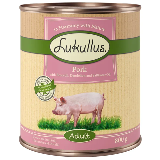 Lukullus Naturkost Adult bez obilnin 6 x 800 g - vepřové s brokolicí