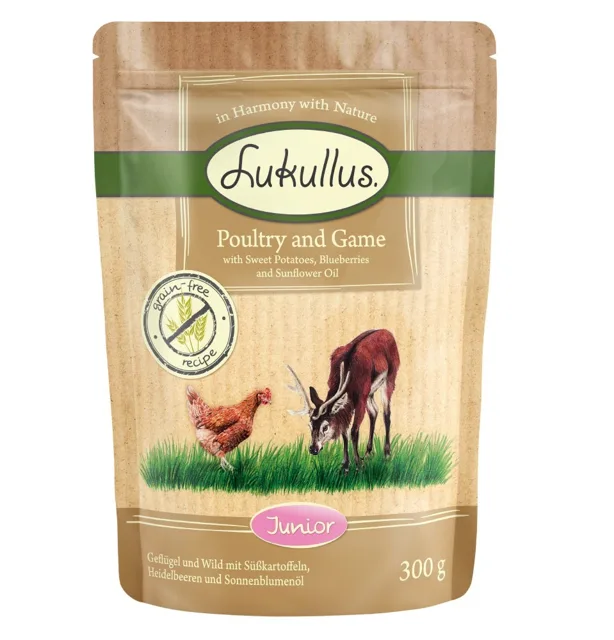 Lukullus Naturkost Junior 6 x 300 g drůbeží & zvěřina (bez obilovin)