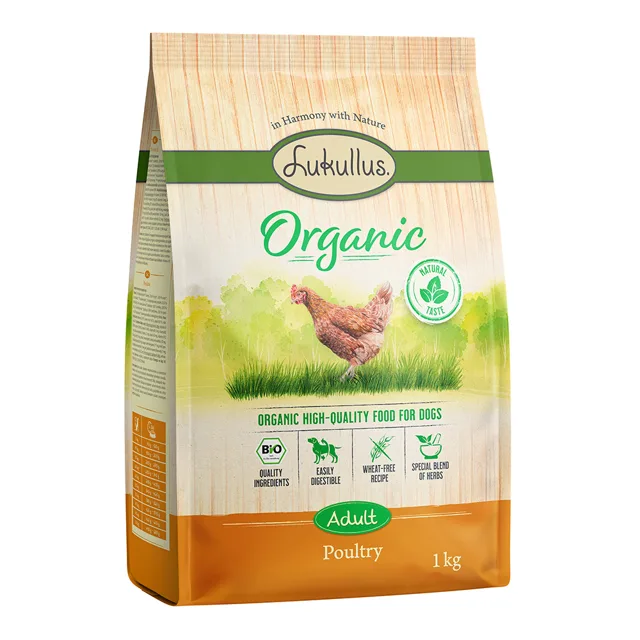 Lukullus Organic drůbež (bez pšenice) - výhodné balení: 2× 10 kg