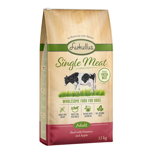Lukullus Single Meat hovězí - výhodné balení: 2 x 12 kg nová receptura