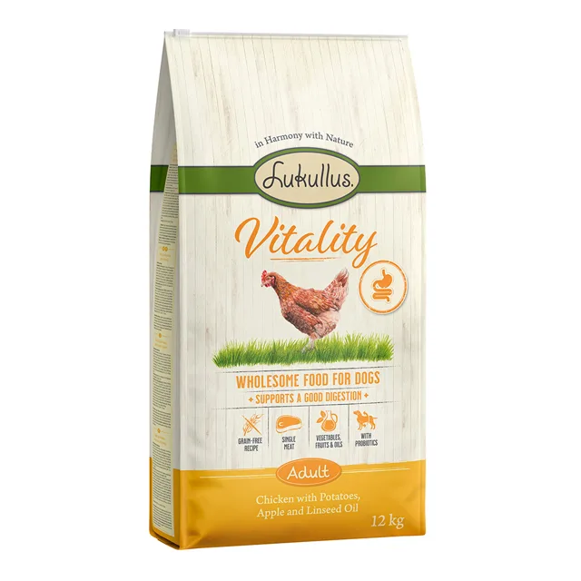 Lukullus Vitality Digestion s kuřecím (bez obilnin) - výhodné balení: 5 x 1 kg