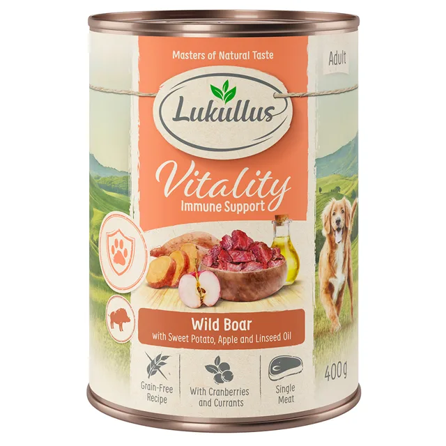 Lukullus Vitality imunitní systém: divočák (bez obilovin) - 6 x 400 g