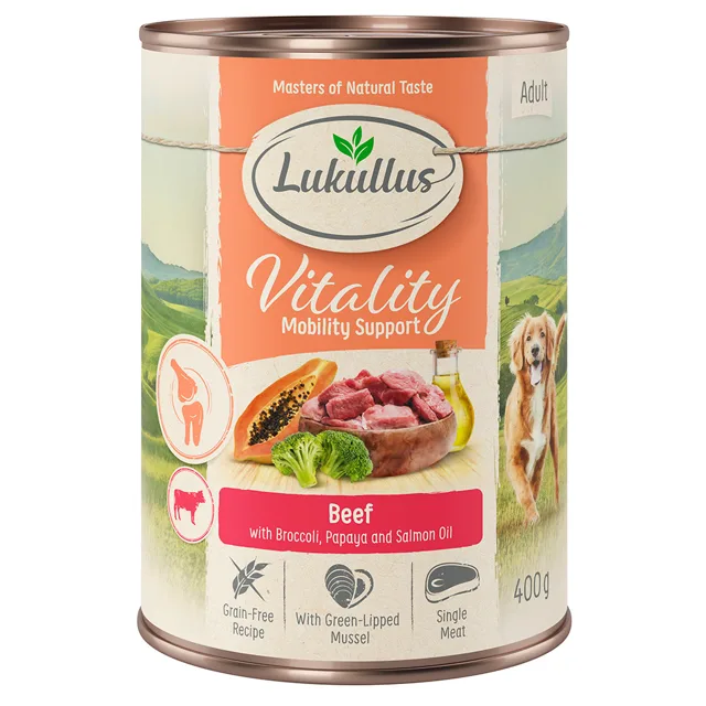 Lukullus Vitality klouby: hovězí (bez obilovin)  - 6 x 400g