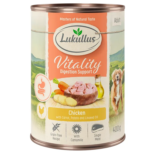 Lukullus Vitality trávení: kuřecí (bez obilovin) - 6 x 400g