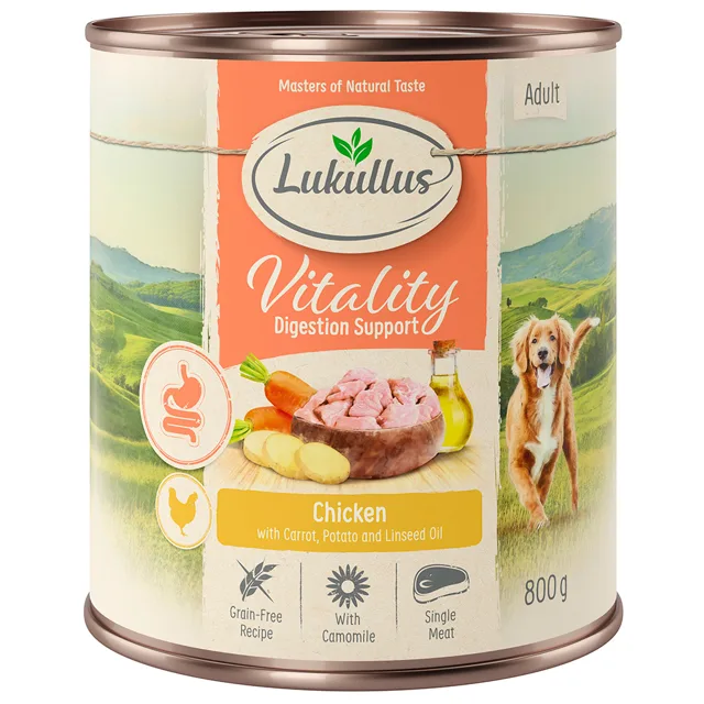 Lukullus Vitality trávení: kuřecí (bez obilovin) - 6 x 800g