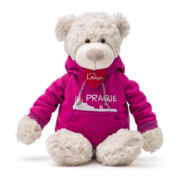 Lumpin Medvěd Spencer v růžové mikině Praha, 35 cm