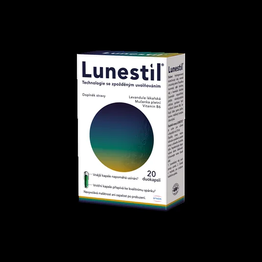 Lunestil, přírodní podpora klidného spánku 20 duokapslí s technologií zpožděného uvolňování
