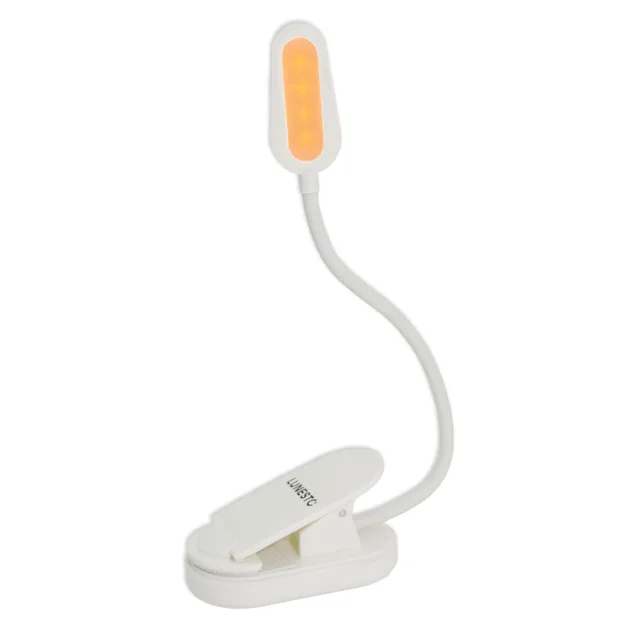 Lunesto LED Lampička na čtení bez modré složky CLIP-ON 1 ks bílá