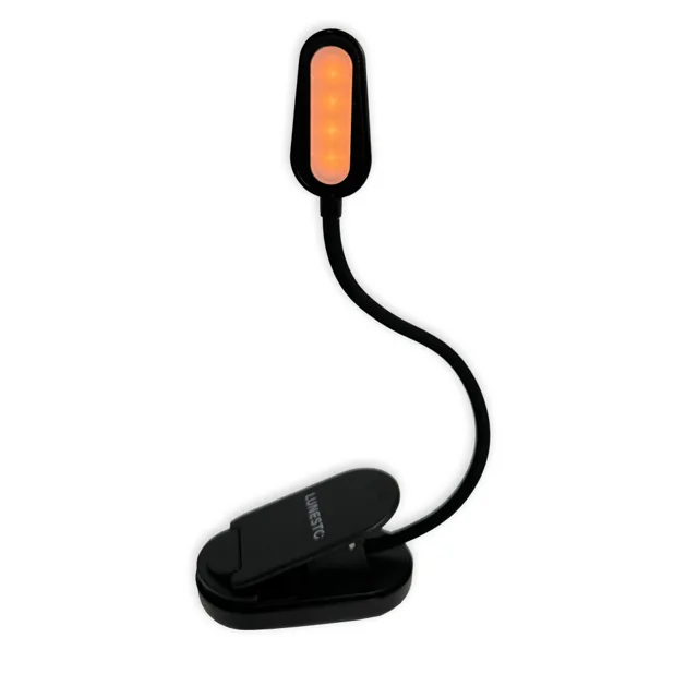 Lunesto LED Lampička na čtení bez modré složky CLIP-ON 1 ks černá