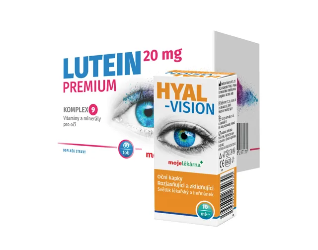 Lutein Premium 20mg tob 60 + Hyal-Vision oční kapky zklidňující 10ml Moje lékárna