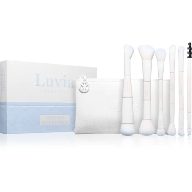 Luvia Cosmetics Duo Voyage cestovní sada štětců s taštičkou Blue Horizon 7 ks