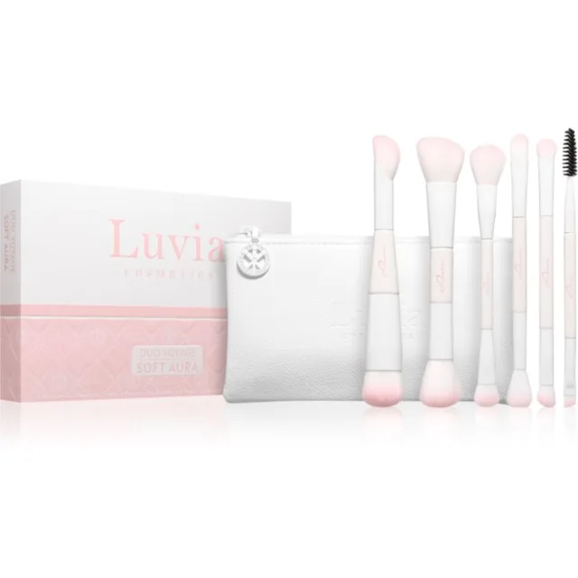 Luvia Cosmetics Duo Voyage cestovní sada štětců s taštičkou Soft Aura