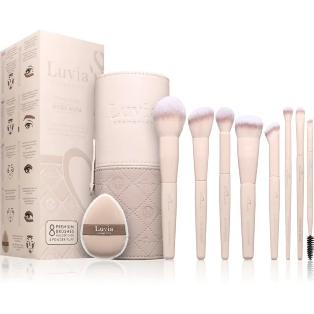 Luvia Cosmetics Nude Aura sada štětců s pouzdrem