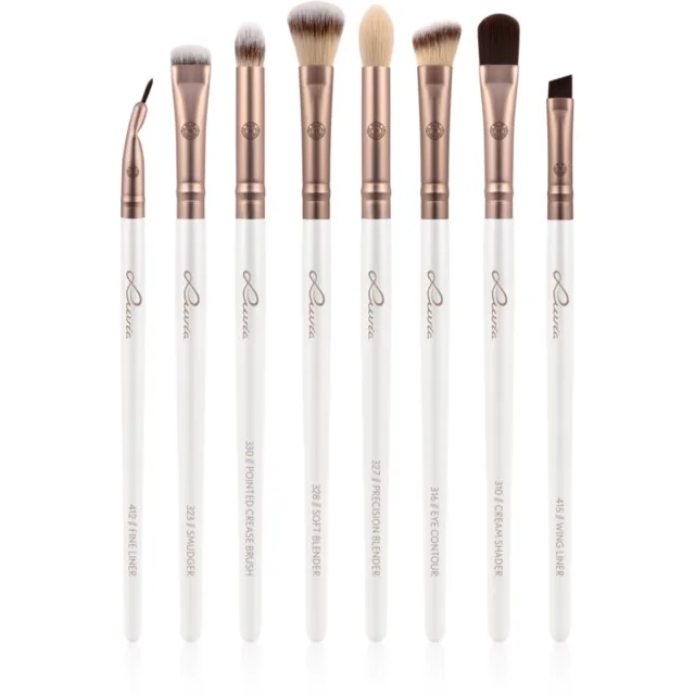 Luvia Cosmetics Prime Vegan All Eye Want sada štětců na oči Pearl White / Metallic Coffee Brown