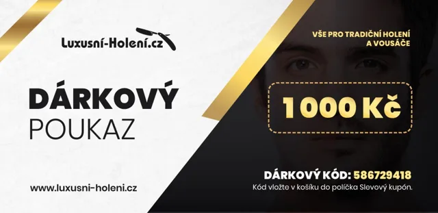 Luxusní-holení.cz Dárkový poukaz v hodnotě 1000 Kč