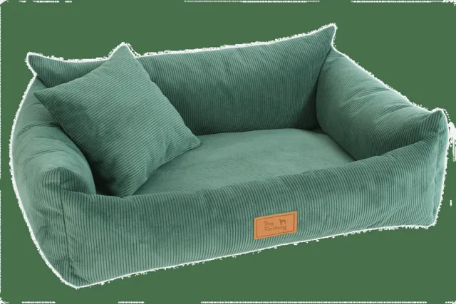 Luxusní pelíšek pro psy Dog Fantasy Sofa Haven zelený 100×75 cm