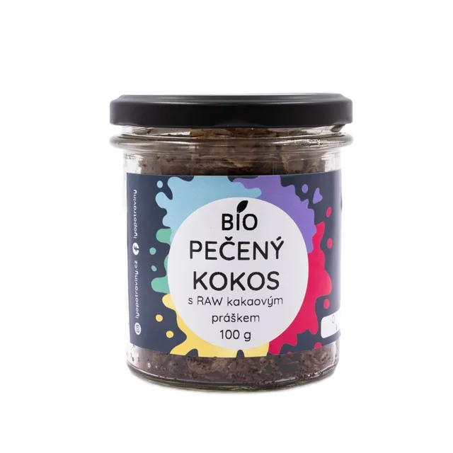 Lyopotraviny BIO Pečený kokos s mandlemi a RAW kakaovým práškem, 100 g, baleno ve sklenici