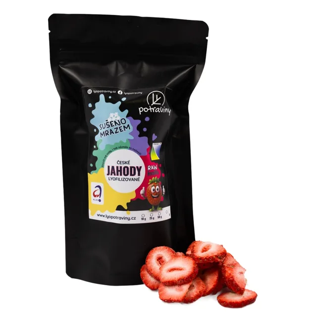 Lyopotraviny Jahody české lyofilizované (sušeno mrazem) - PLÁTKY, 250 g
