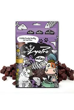 Lyopro Mňau Poch. Sušené Měkké Hovězí Kostky 70g