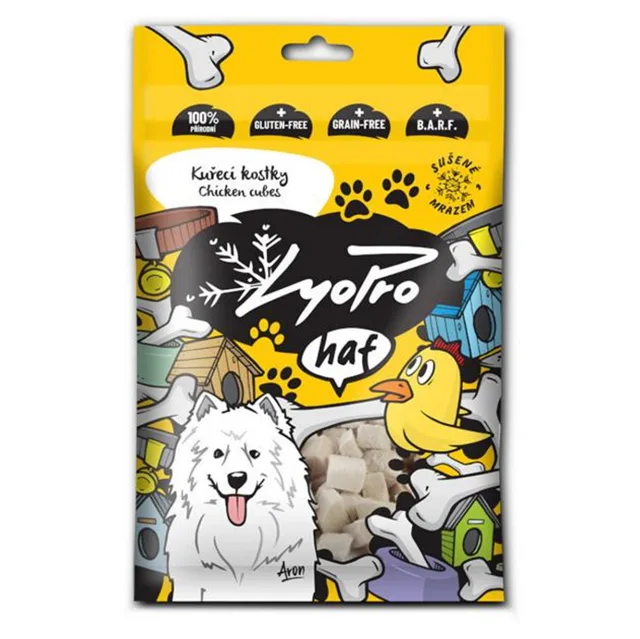 LYOPRO Mrazem sušené kuřecí kostky pro psy 50 g