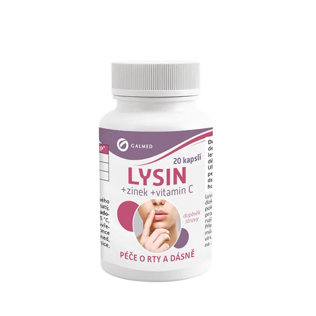 Lysin+zinek+vitamín C 20  kapslí Galmed