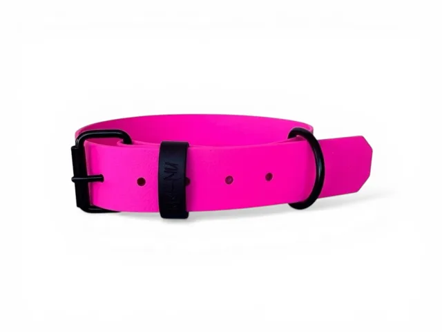 MA-NU Obojek Pink Freak, Růžový, Kování: Černé, Obvod: 40 - 50 cm, Šířka: 3,8 cm