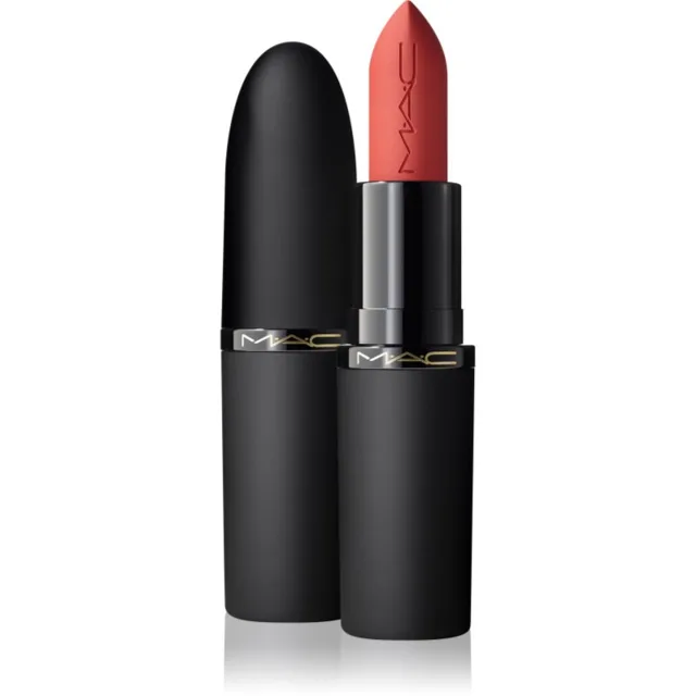 MAC Cosmetics Powder Kiss Hazy Matte matná rtěnka odstín Brickthrough 3.5 g