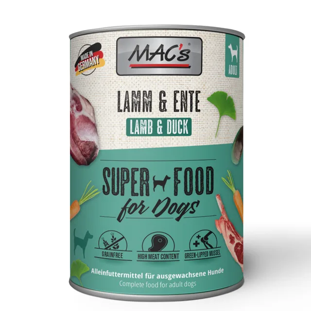 MAC's Adult Superfood 6 x 400 g - Jehněčí a kachní