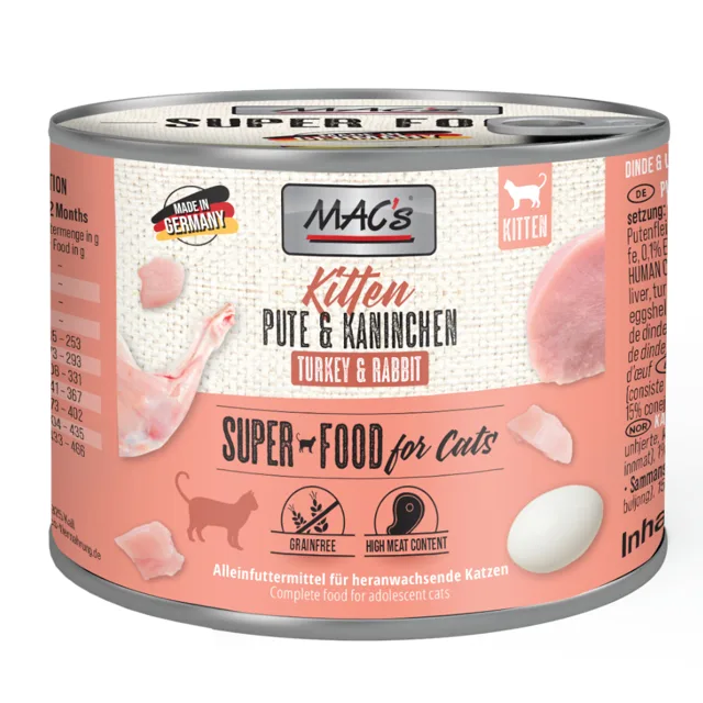 MAC's Cat 6 x 200 g - Kitten (krůtí a králík)